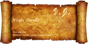 Vigh Jenő névjegykártya